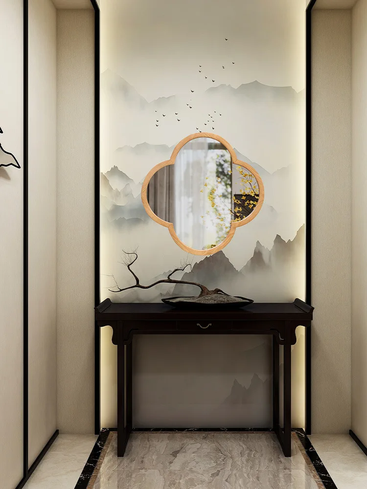 مدخل مرآة من الخشب الصلب لتزيين مدخل غرفة النوم من الخشب الصلب