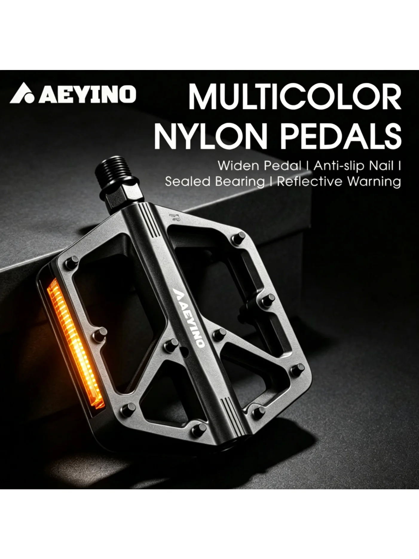 AliExpress BUCKLOS AEYINO Ultralight Bicycle Pedals Nylon BMX MTB Bike Pedal Seal Bearings Anti-slip Safety Reflector Flat Platform Bicycle Parts