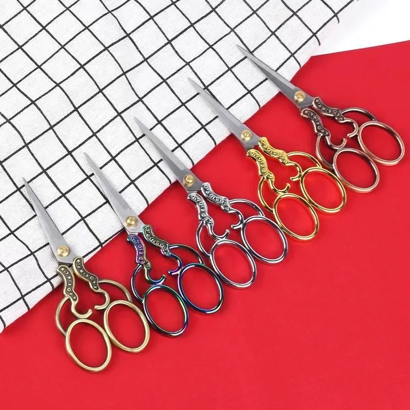 

Point Gourd Small Scissors Stainless Steel Household Scissors Window Grilles Wool Embroidery Scissors HandmadeEmbroideryScissors