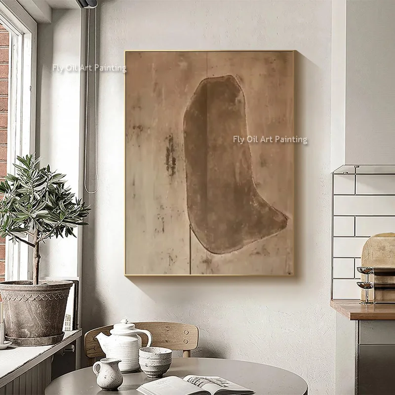 Abstract Grey Beige Simple Canvas Wall Art Handmade Large Home Hall Decor Yellow Brown Oil Painting New Design Artwork As Gifts