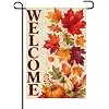 InkRain Fall Garden Flag Watercolor Maple Pumpkins Porch Accent 12x18 Inch Double Sided Linen Yard Outdoor Decor for Farmhou llz