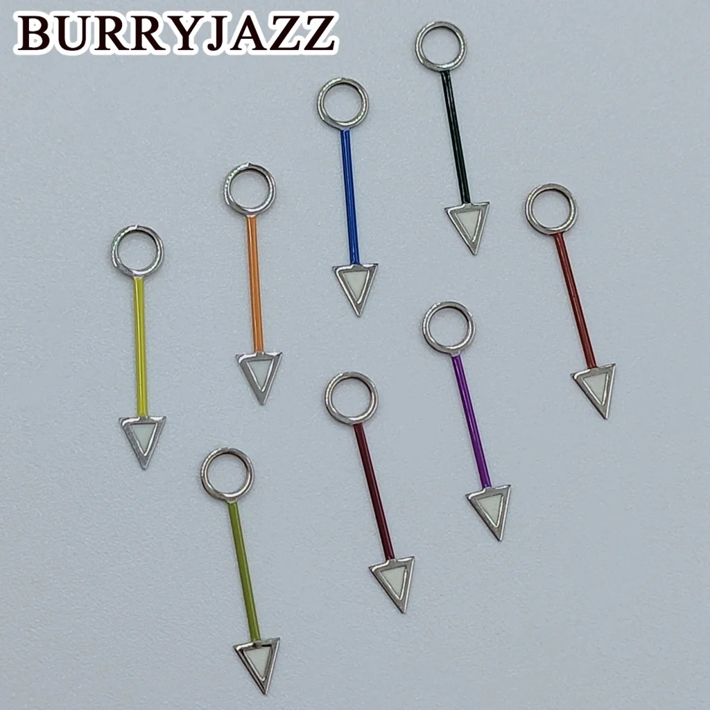 BURRYJAZZ-manecillas de reloj NH34 GMT, manecillas de reloj plateadas, amarillas, marrones, Rojas, azules, verdes, naranjas, púrpuras, verdes luminosas