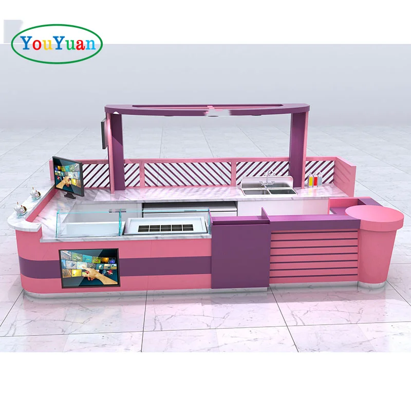 (customized)YOUYUAN retail store furniture bread display showcase gelato showcase display hot food kiosk whiskey