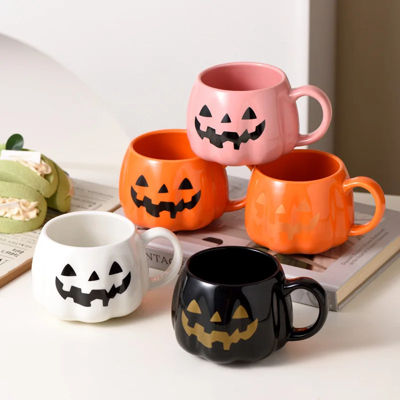 

New Halloween Pumpkin Cup Creative Mug Retro Festive Water Cup Practical Handy Cup Pumpkin Cup
