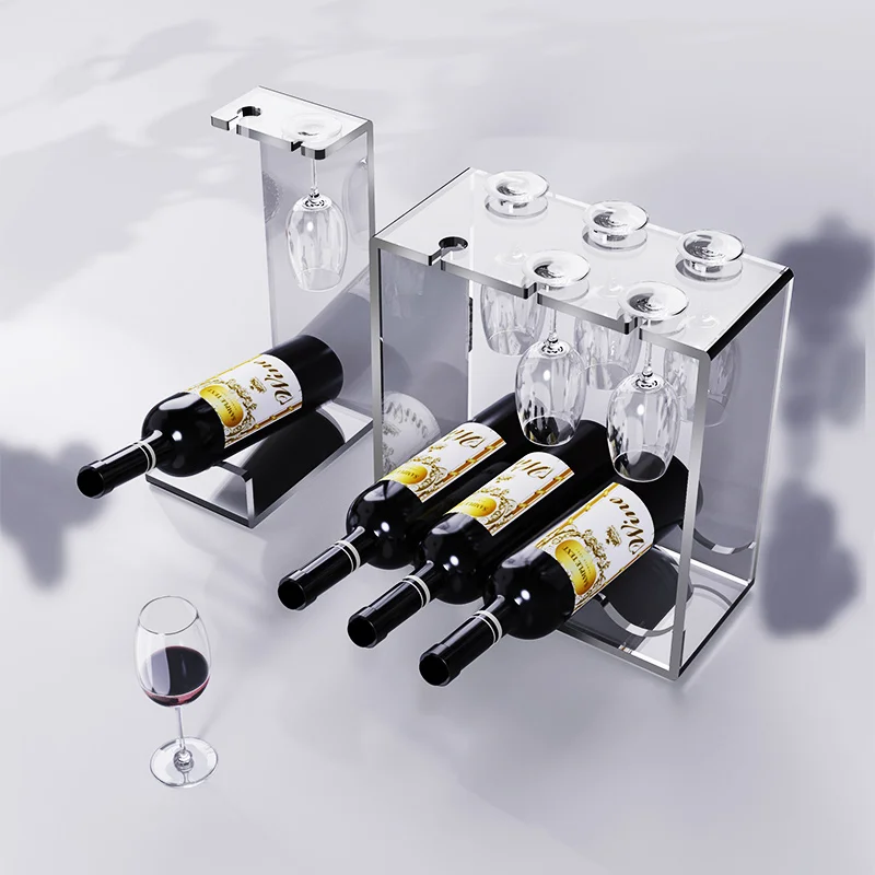 

Acrylic Wine Rack Light Luxury High-end Goblet Hanging Rack Transparent Wine Bottle Rack Kitchen Decoration Wine Holder