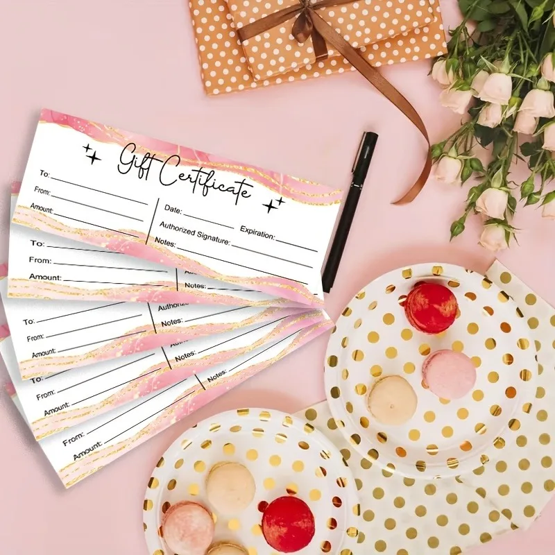 16×5.4cm Blank Coupon Pack 100Pcs  Paper Vouchers DIY Discount Cards for Restaurant Cafe Promotions