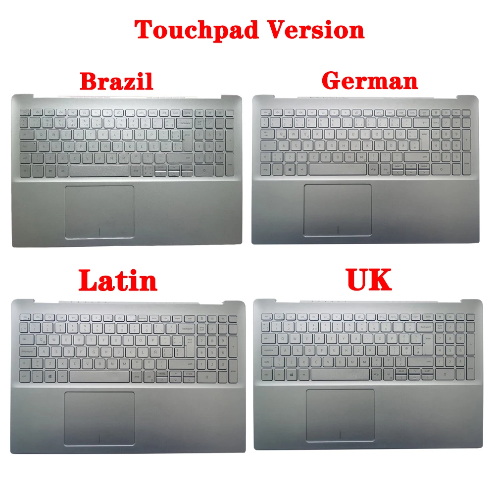 

New Brazil BR/UK/German GR/Latin LA Keyboard For Dell Inspiron 5590 5598 With Palmrest Upper Cover Case With Touchpad