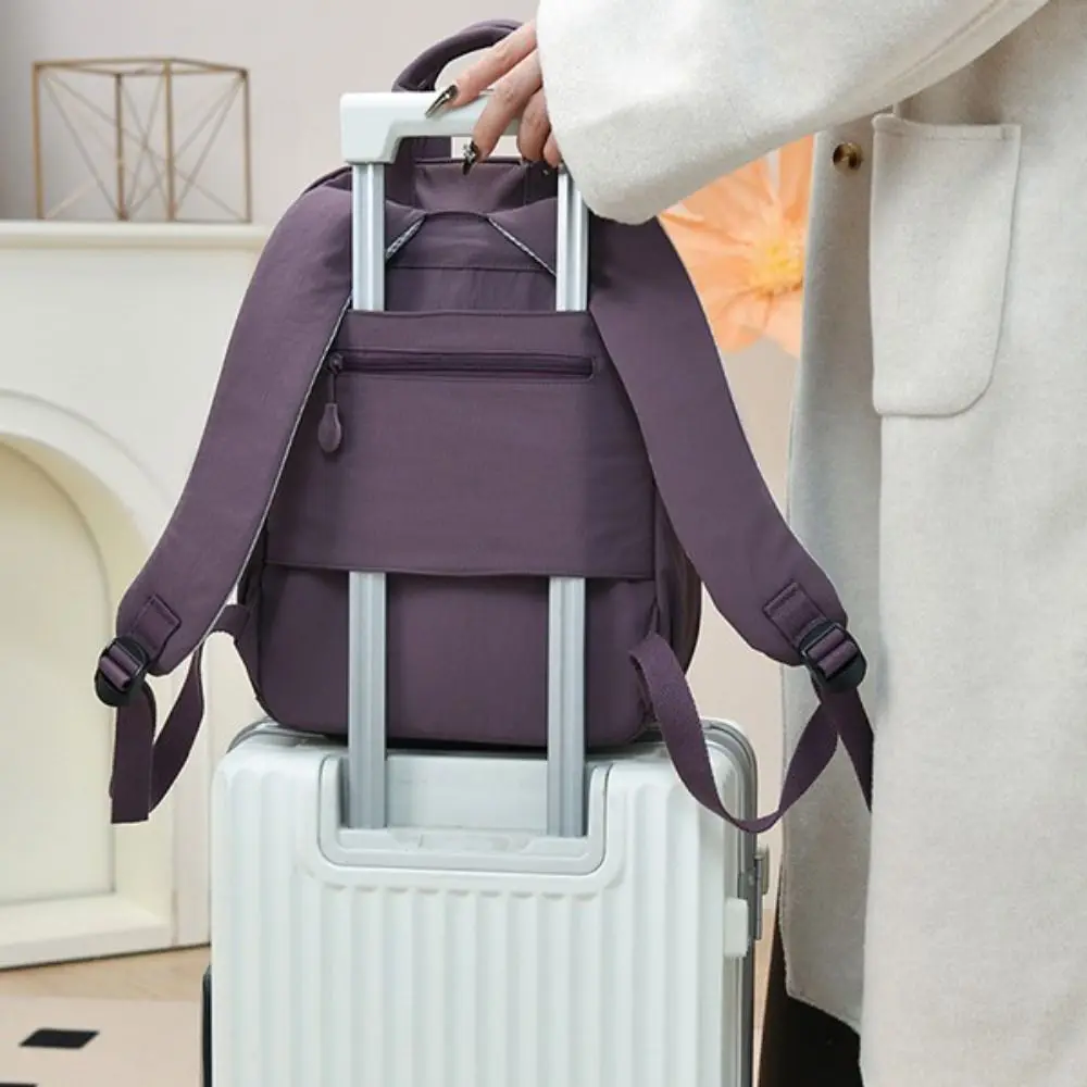 High Quality Lightweight Shoulders Bag Waterproof Large Capacity Laptop Bag Solid Color Oxford Cloth Schoolbag