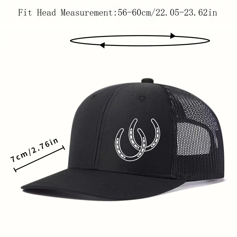 Hip Hop Creative Pattern Mesh Baseball Cap Breathable Slight Curved Brim Peaked Hat Adjustable Trendy Hat for Casual Wear