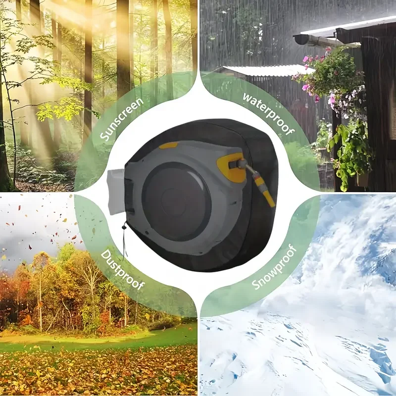 Coperture per avvolgitubo da giardino per riporre tubi da giardino montate a parete, impermeabili, resistenti al sole, antipolvere, per accessori da giardino all'aperto