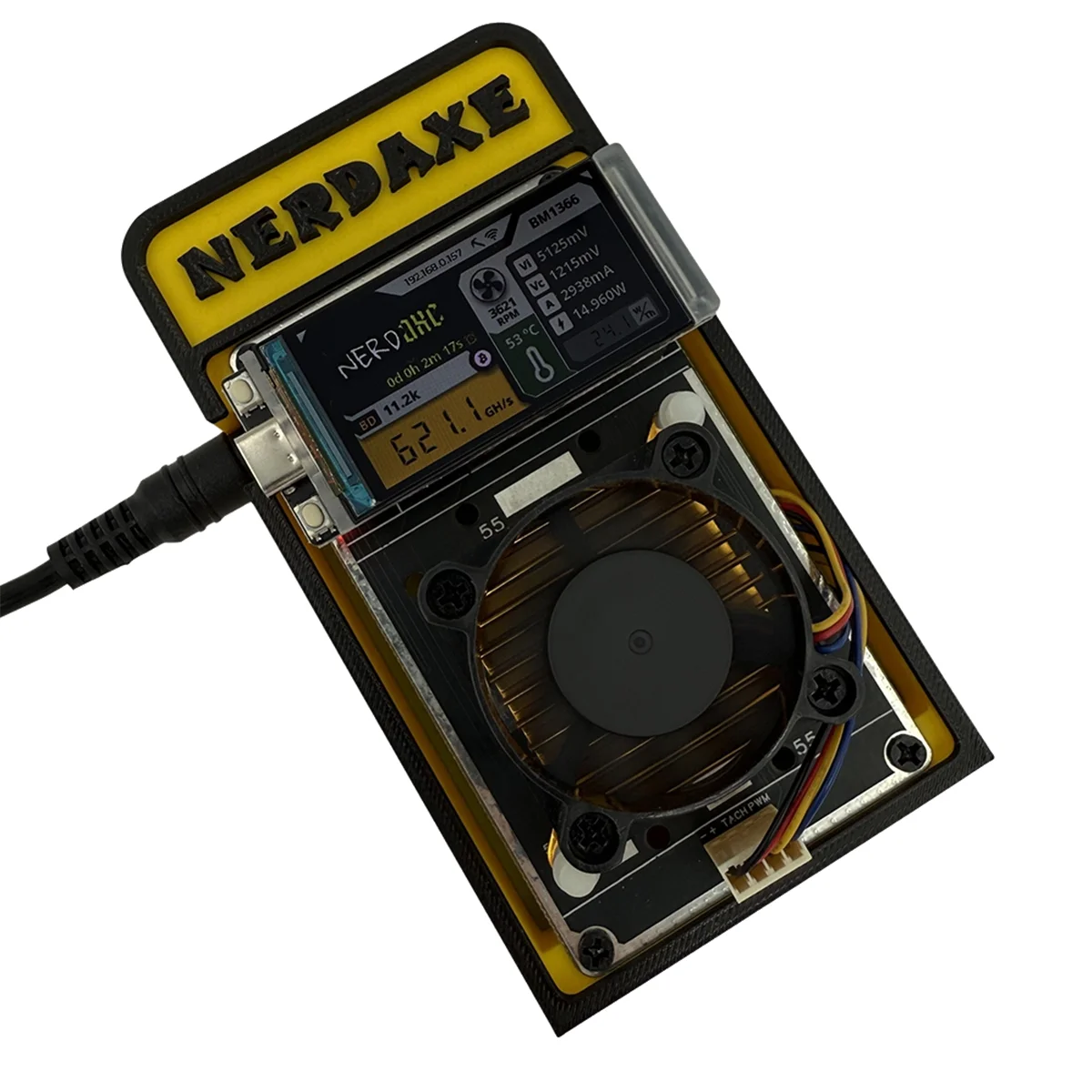 

N22R_NerdAxe Solo Lottery BTC Miner 500Gh/S BM1366 ASIC Chip BR PLUG