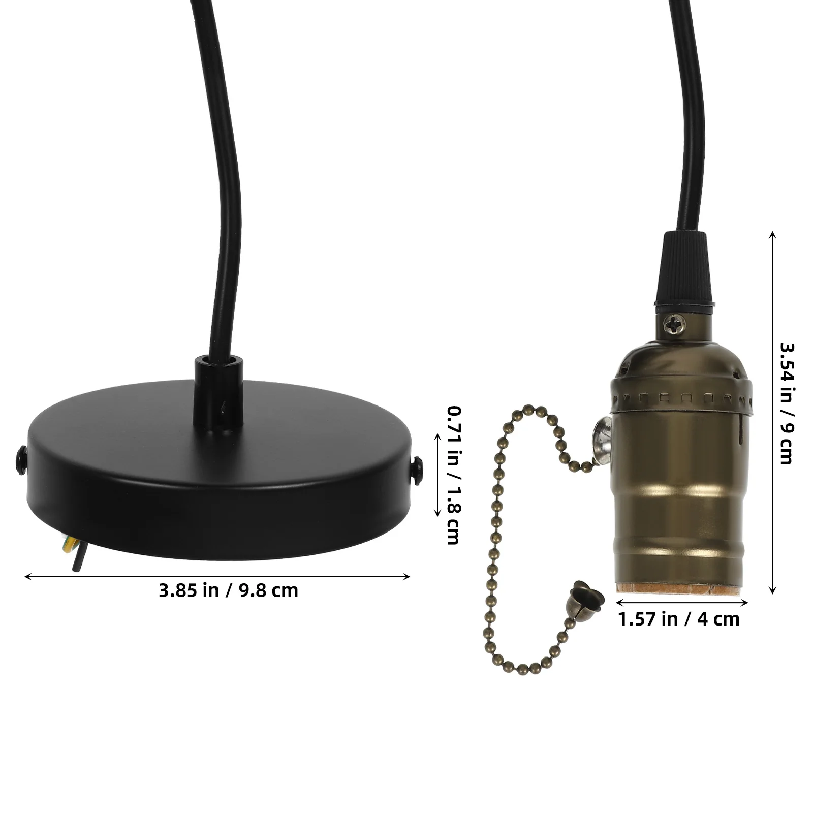 

Pendant Light Socket E26 Retro Lamp Base Hanging Light Cord Adjustable Height Ceiling Fixture Socket Durable Copper Stainless