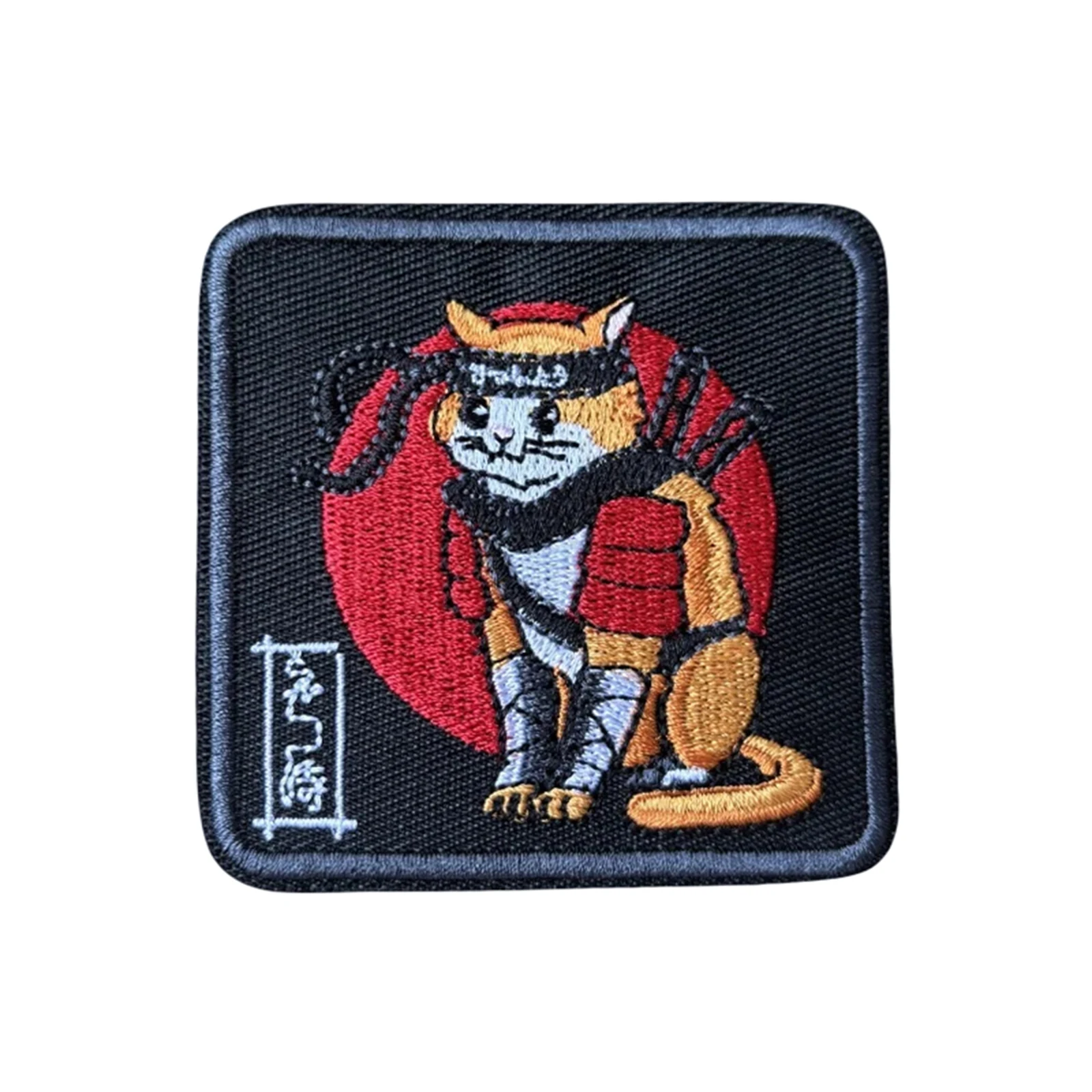 Parche táctico bordado gato samurái anime japonés con velcro - imagen 5