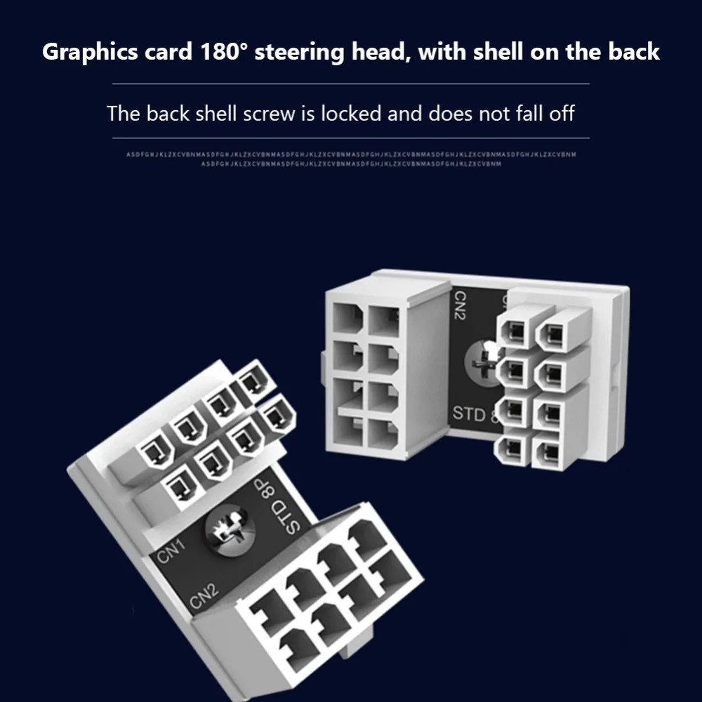 محول 8 دبوس 6Pin توجيه مشترك بطاقة الرسومات موصل 180 درجة زاوية موصل الرسومات محول الطاقة PCIe 8 دبوس محول #5