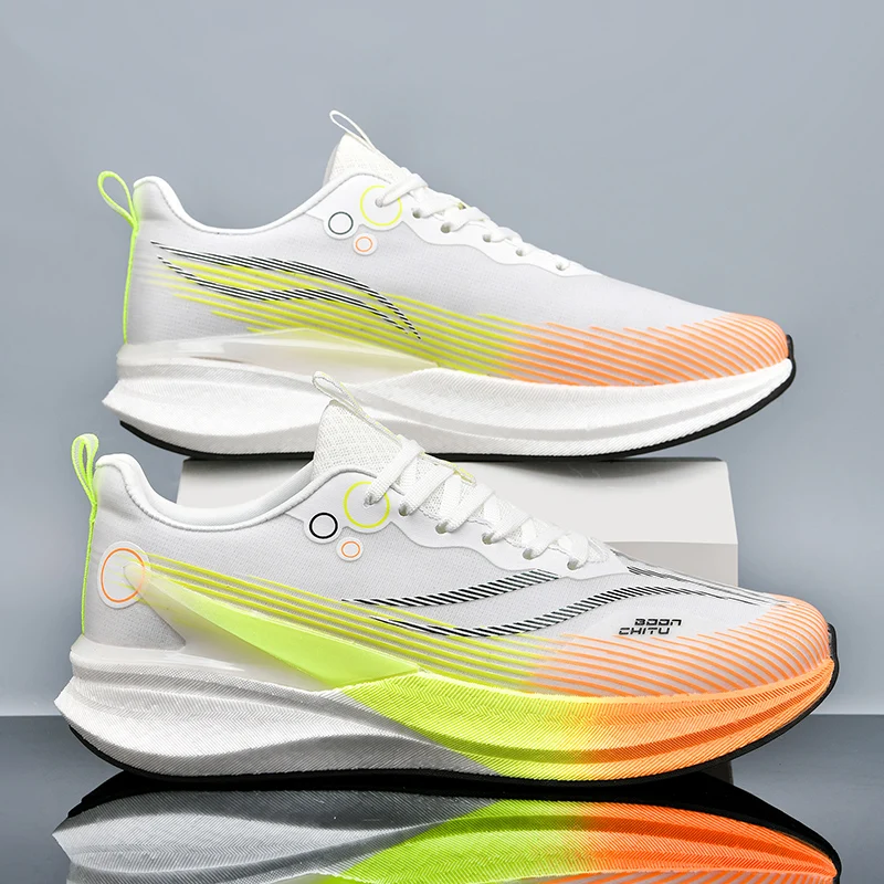 Speciality Carbon Plate Sports Running Shoes Marathon Air Cushion Men Breathable Lightweight Women Comfortable Nonskid Sneakers