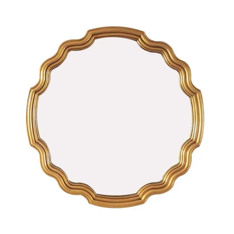 Luxury Wavy Makeup Mirror Wall Aesthetic For Bedroom Bathroom Garden Apartment Hotel Living Room Decorative Full Length view 5