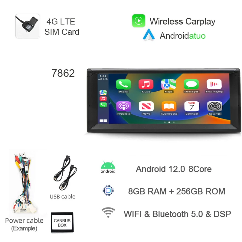 10.25 "720P Auto Android 12 8Gb + 256Gb Autoradio Navigatie Gps Speler Bluetooth Wifi Voor Bmw X5 E53 5 Series E39 M5 1996-2007