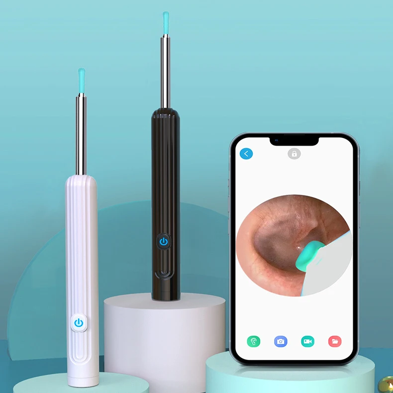 Wireless Smart Visual Ear Cleaner Otoscope Ear Wax Removal Tool with Camera Ear Endoscope 1080P Kit for iPhone iPad Android