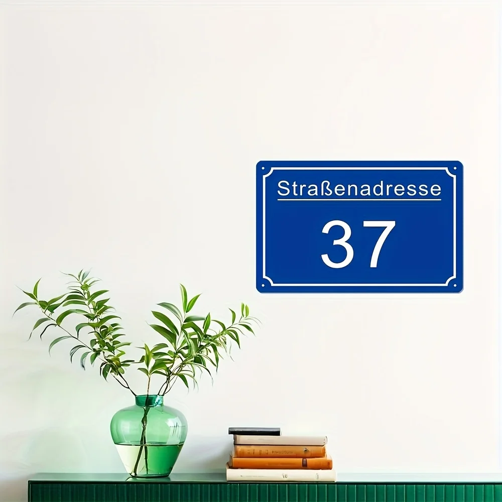 (Custom) Personalized, 1pc, Aluminum Sign, Metal Number Plate, Suitable for Street Name Numbers, Outdoor Address Signs, Resident