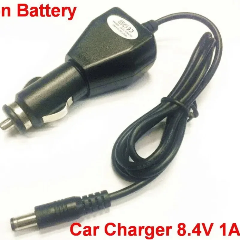 8.4V 1Adc 5.5*2.1mm carregador de carro Universal Power Adapter para 18650 bateria