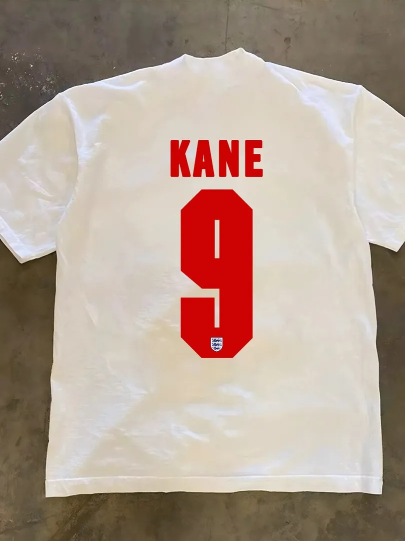 Summer football England team No.9 Bayern Harry Kane T-shirt Heavy duty pure cotton short sleeved sports summer loose football