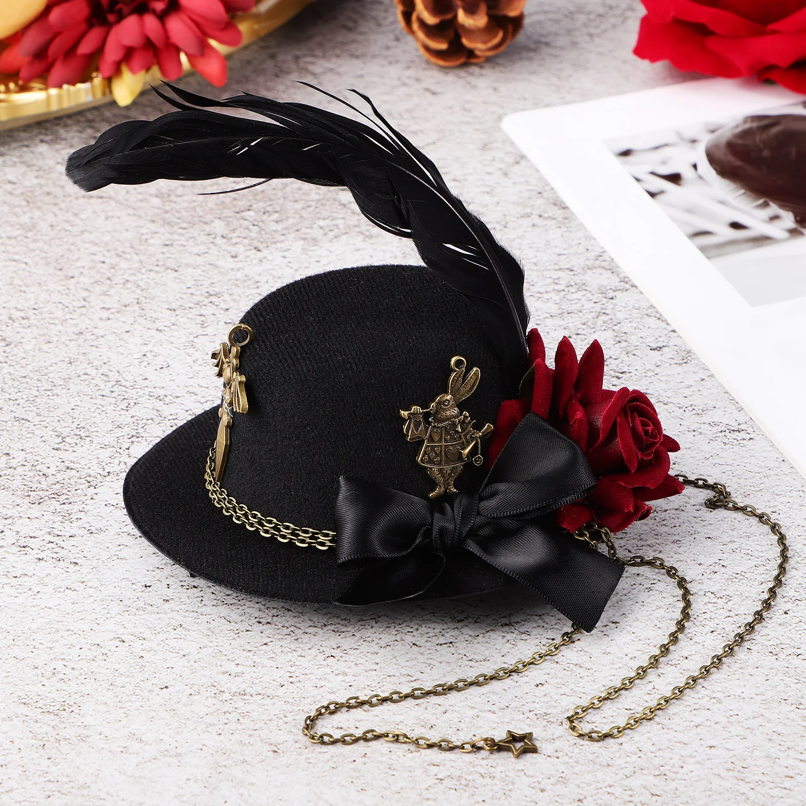 

Mini Hat Hair Clip Pink Metal Lady Clips Wedding Tea Party Accessories Floral Hair Clips Strong Use Mini Birthday Hats
