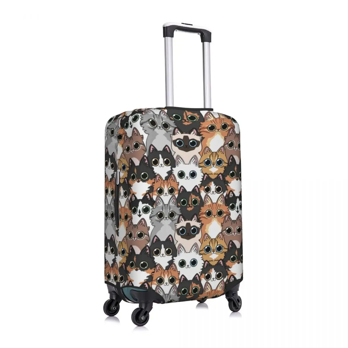 Cute Cats Repeat Suitcase Cover Holiday Funny Animal Manga Practical Luggage Supplies Business Protector
