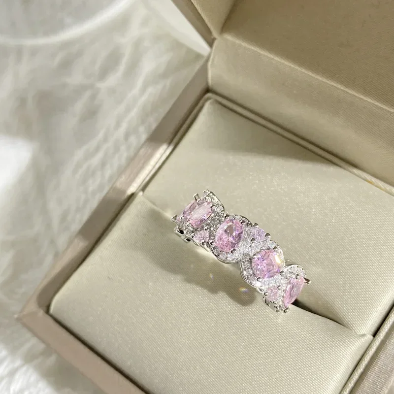 MDLFES مويسانيتي نمط سوبر الجنية الحلوى الملونة مجوهرات مشع 18K مطلية بالذهب خواتم فاخرة