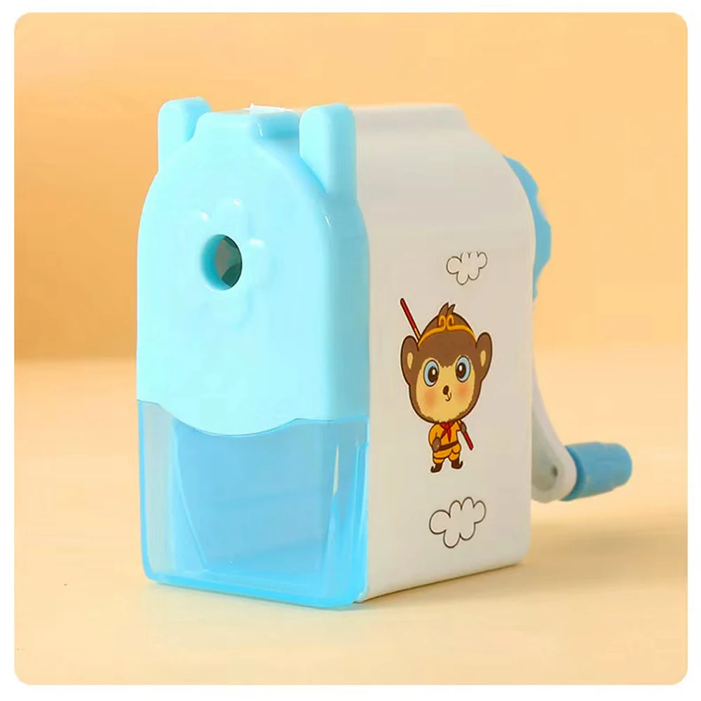 Cartoon Hand Crank Mechanical Accessory Sharpener Creative Student Cute Print Pencil Sharpener For Kids School Stationery