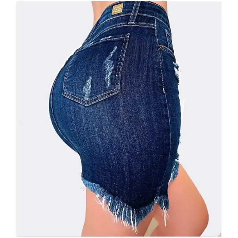 Plus Size Ripped Holes Bodycon Mini Denim Skirts 4XL 5XL Summer Sexy Ladies Tassel Short Pencil Skirts Wrap Jeans Skirt