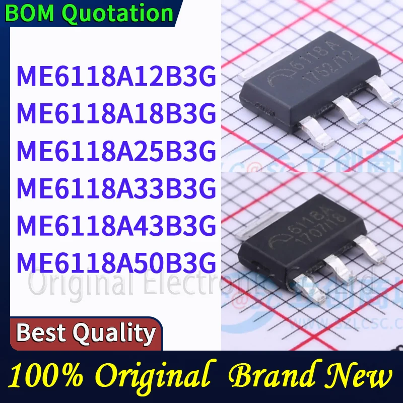 

5pcs/lot ME6118A12B3G ME6118A18B3G ME6118A25B3G ME6118A33B3G ME6118A43B3G ME6118A50B3G In stock Original High quality