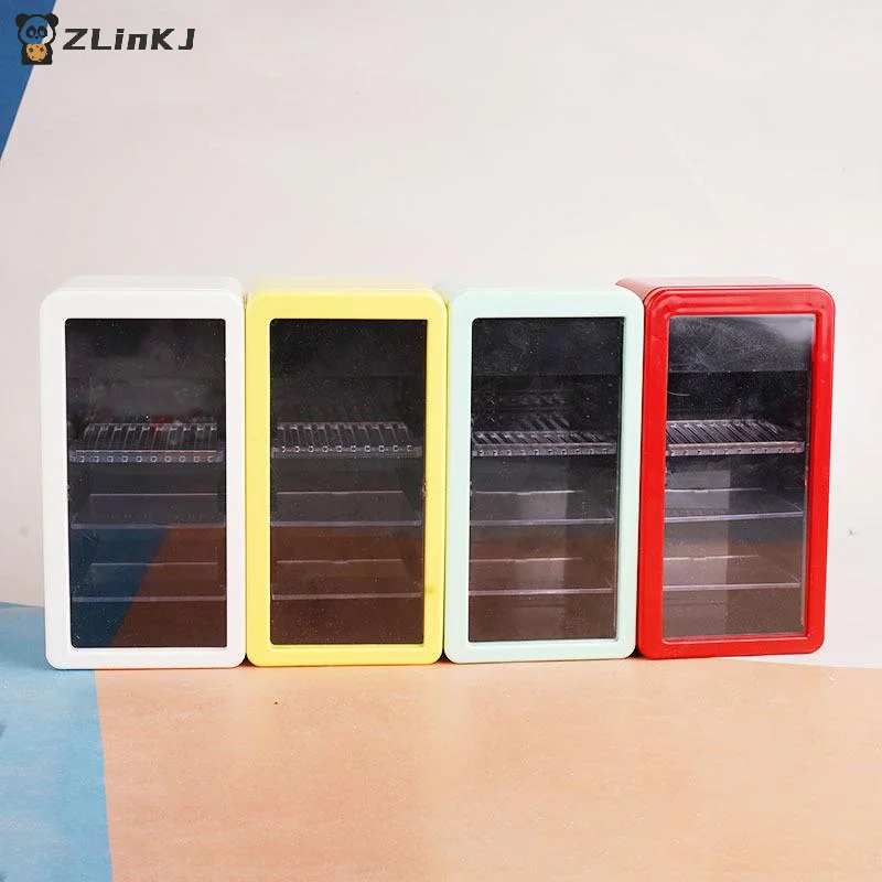 ▶ 1:12 دمية المنمنمات الثلاجة المعلبة شرب المشروبات خزانة نموذج بيت الدمية سوبر ماركت اكسسوارات التظاهر اللعب لعبة DIY بها بنفسك #3