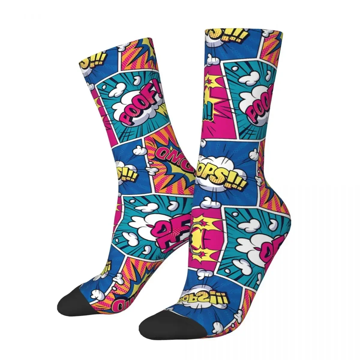 Vintage For Comics Lovers Men's compression Socks Unisex Harajuku Pattern Printed Novelty Crew Sock