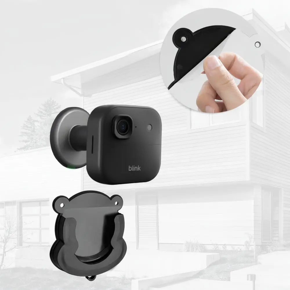 Adjustable Camera Wall Mount For Blink Monitor Stand Versatile Installation Drill Or Glue Fixing Black Plastic