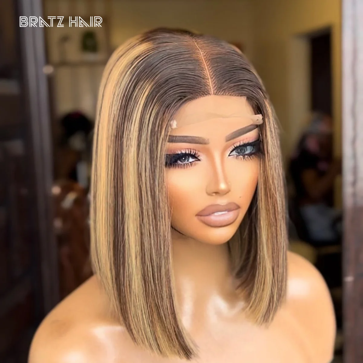 

Super Double Drawn Vietnamese Bone Straight 2x6 Closure Wig Kim K Piano Color 10 Inches Bob 13x6 13x4 Lace Front Bob Preplucked