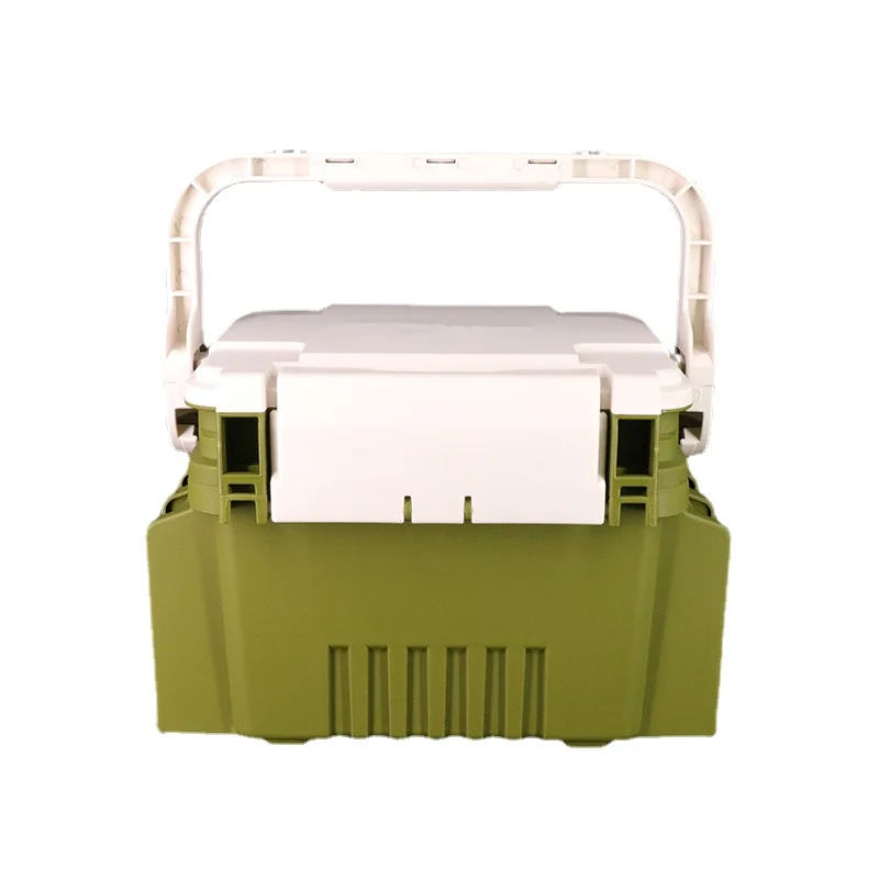 Outdoor Plastic Multifunctional Storage Box With Strap Double layers Professional Fishing Lures Hook Bait Box