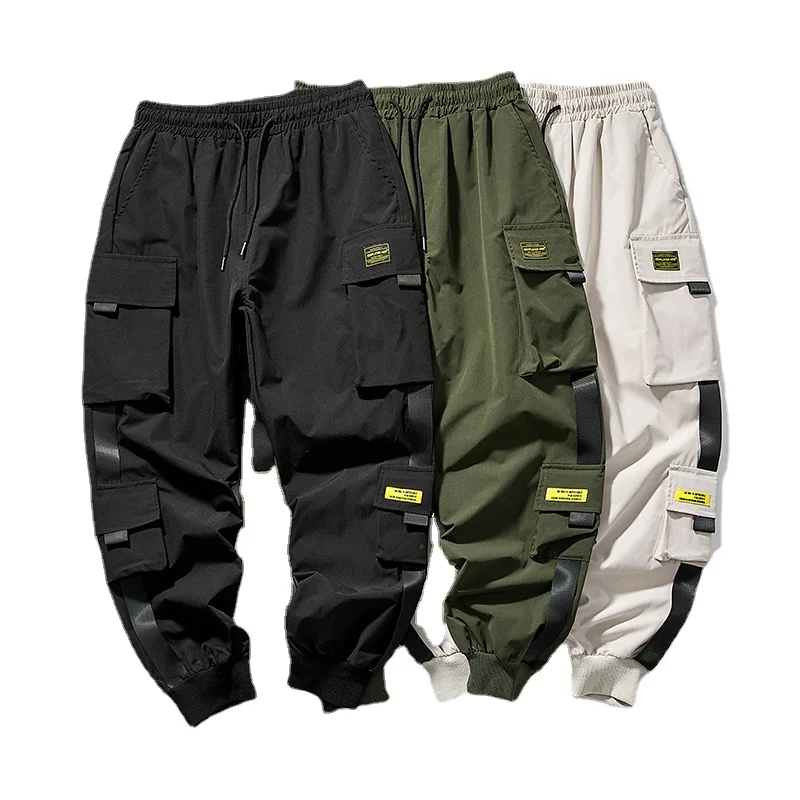

Men's mid Waist Sportswear Pants Cuffed Sports Workwear Trousers Faionable Casual Loose Fit Anti-Wrinkle Long Pants