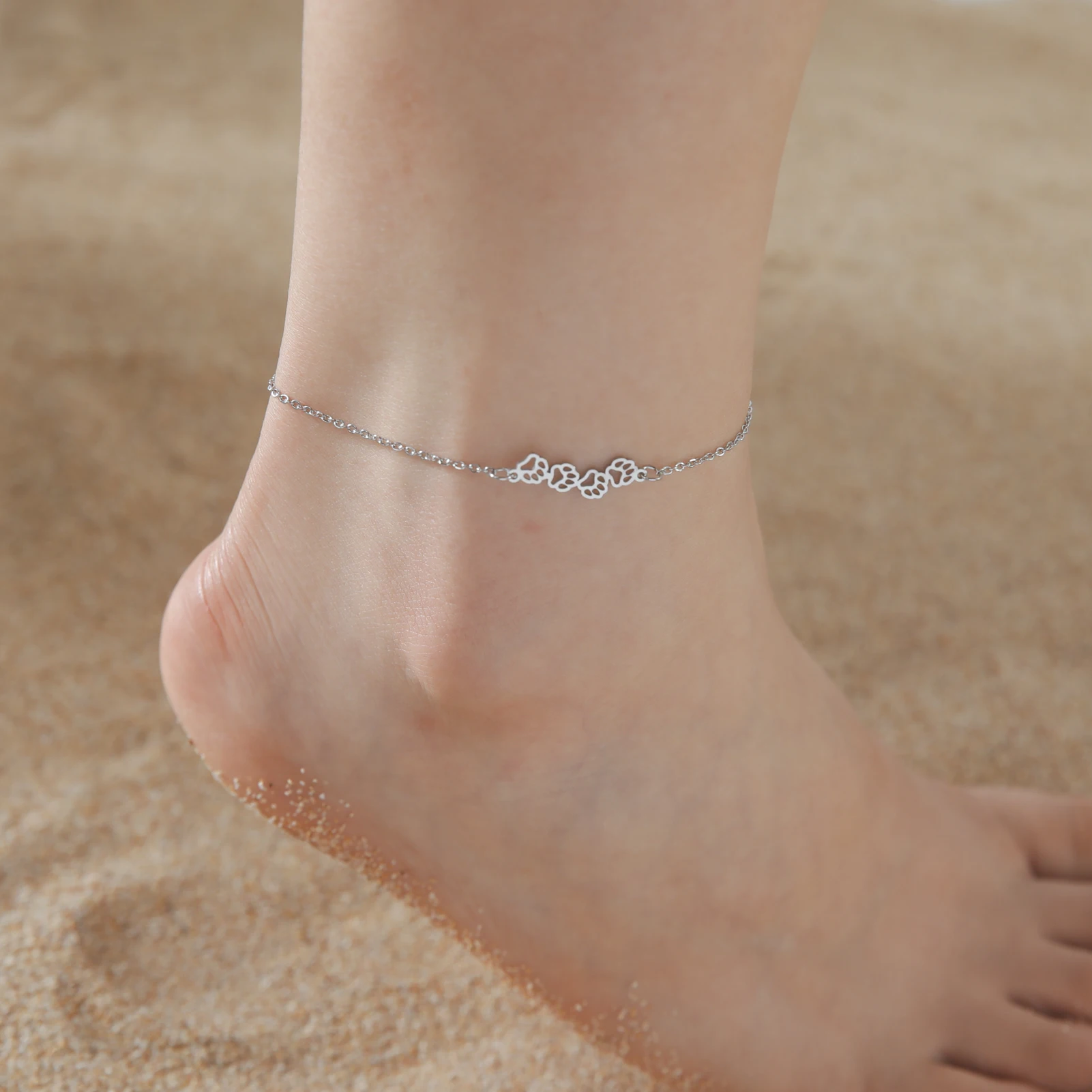 Cazador Cute Walking Cat Anklets for Women Stainless Steel Jewelry Foot Bracelet Fashion Summer Beach Accessories 2024 Wholesale