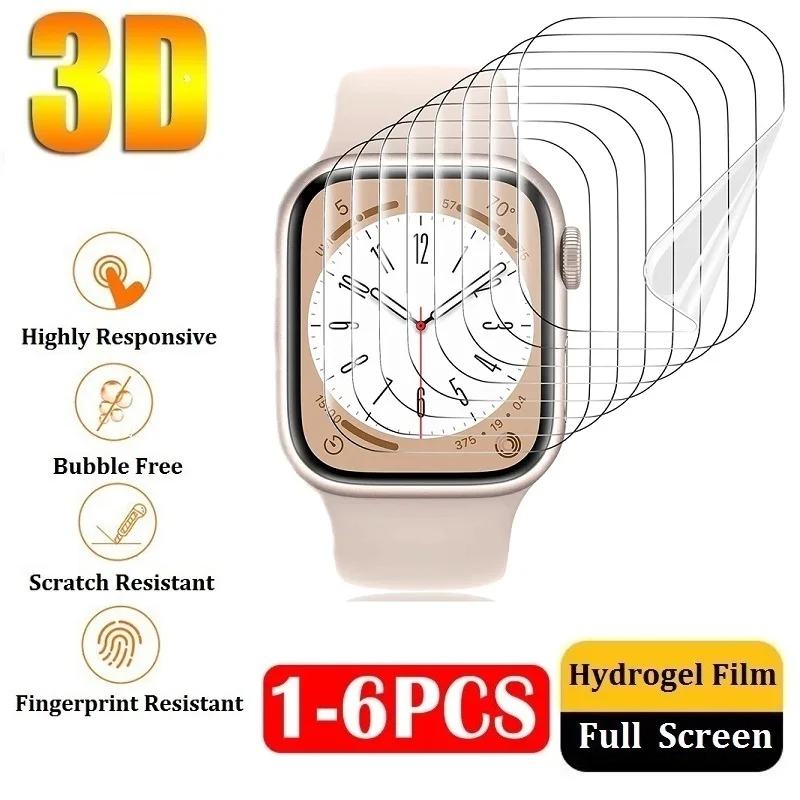 For Apple Watch 9 8 7 45MM 41MM Screen Protector Film for Apple Watch Ultra 2 49MM 6 5 4 SE 44MM 40MM Hydrogel Film Foil