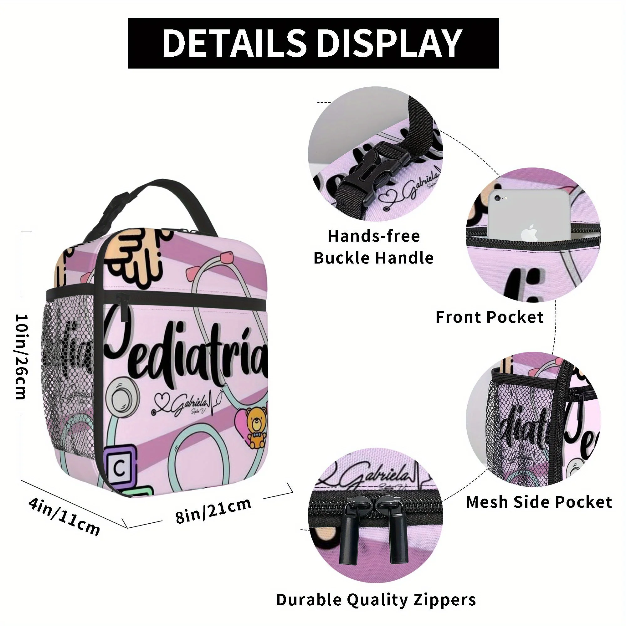 1pc, Pediatrician's Tools and Care. Printed Thermal Bag, Insulation Bag, Insulated Bag. Not for Food Contact. Suitable for Home,