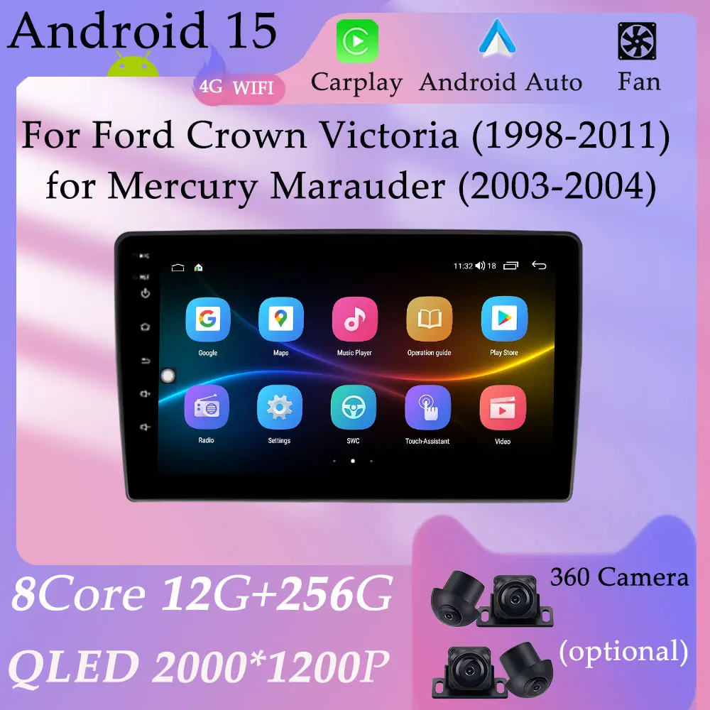 

Car Radio Multimedia Player for Ford Crown Victora 1998- 2011 for Mercury Marauder 2003 - 2004 GPS Navi WIFI DSP Stereo Carplay