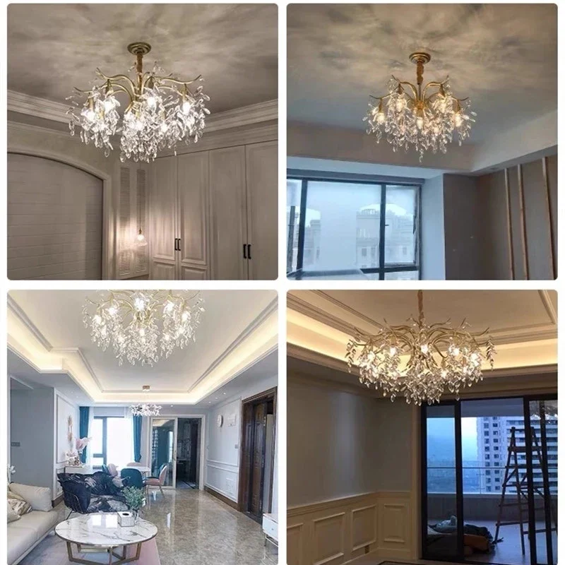 2023 New American Simple Chandelier Lighting For Living Room Hotel Crystal Light Post Modern Ceiling Lamps Room Decor