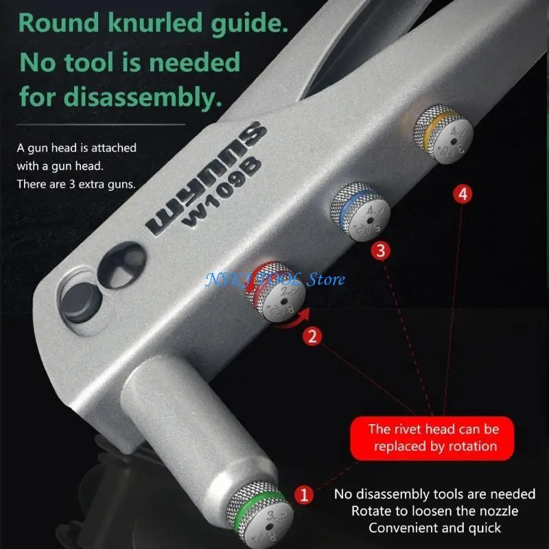 

L8RC Heavy Duty Hand Threaded Rivet Guns Riveter of Sleeve Rivnut Tool For Auto Car Hand Riveter Manual Rivet Tools