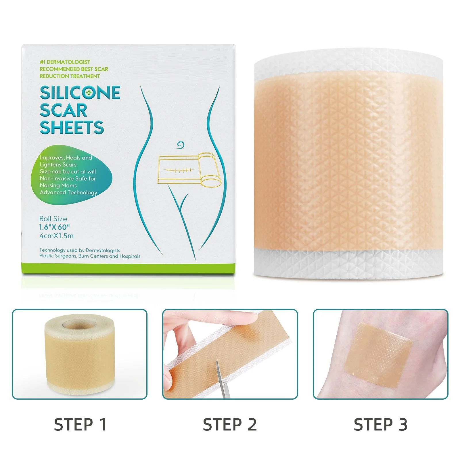 Scar Patches Remove Silicone Gel Sheet Correctors Burn Wounds Efficient Surgery Scar Tape Skin Repair Self-Adhesive Scar Cover