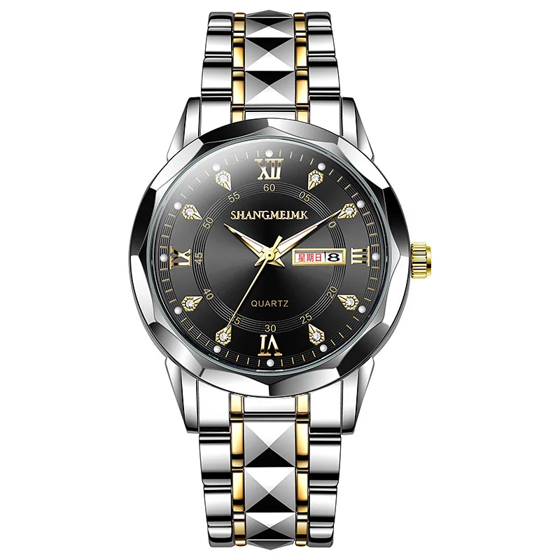 .. Orologio da uomo nuovo luminoso impermeabile di alta qualità con cintura in acciaio, orologio al quarzo, orologio da polso maschile live burst