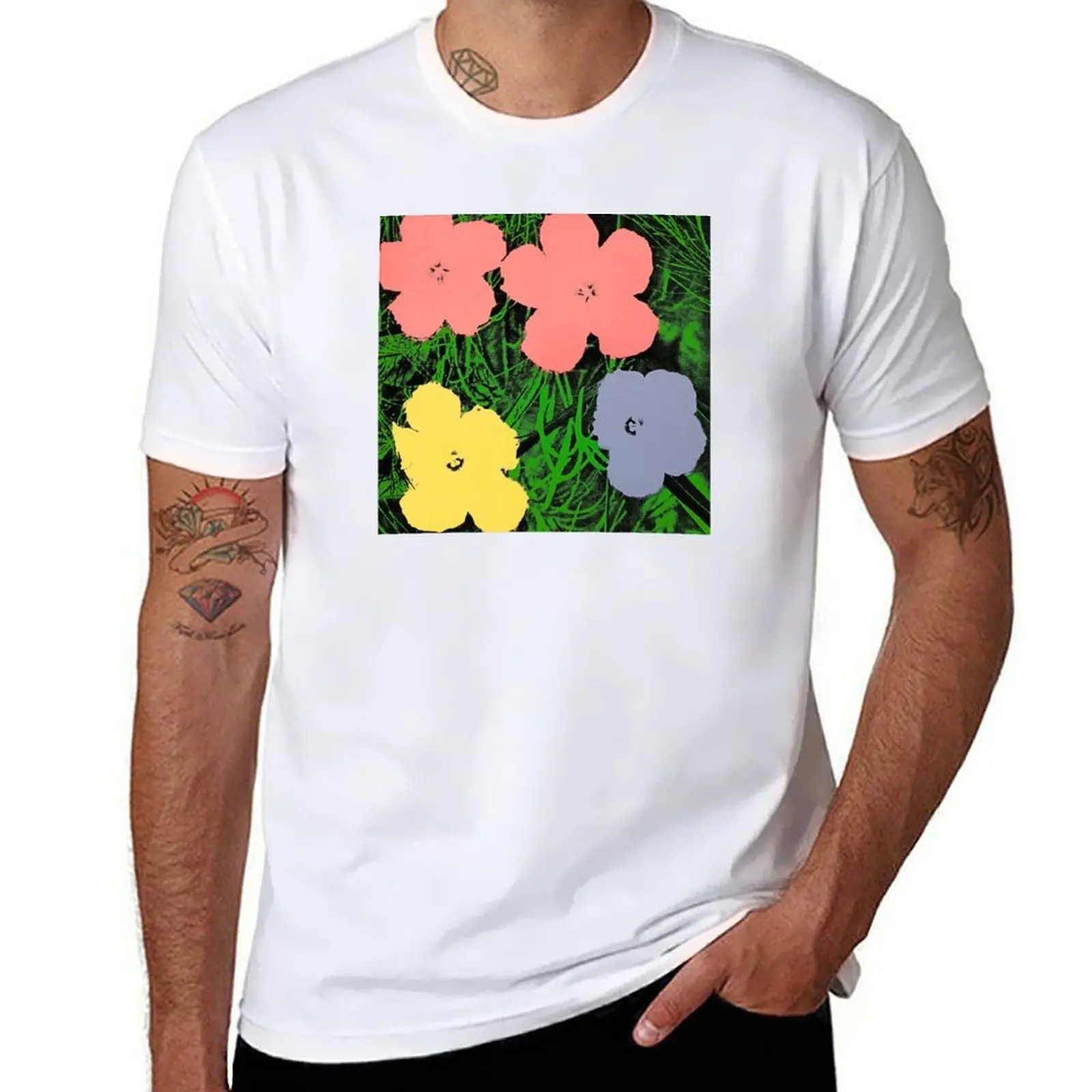 

Andy Warhol Flowers T-Shirt funny t shirts man t shirts for man cotton T-Shirt
