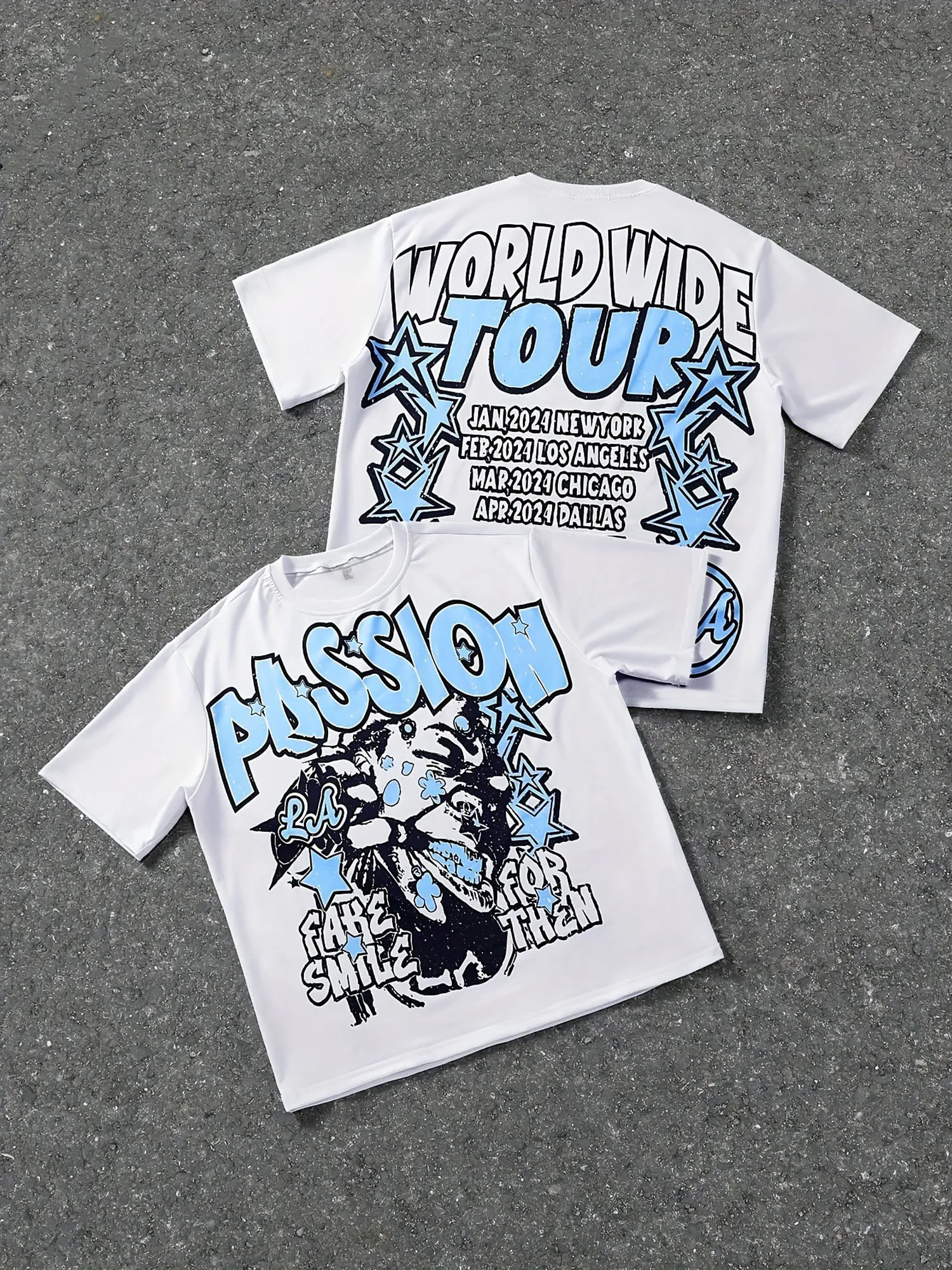 

Футболка мужская 2026 World Tour Concert с двусторонним принтом (названия песен на спине), короткий рукав, для фанатов музыки, мерч для турне