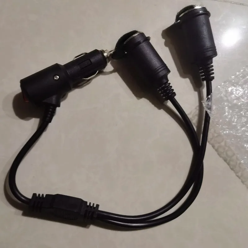 12AWG Pure Black Wire Y‑Type Cigarette Lighter Splitter 1 To 0/1/2/3/4 Adjustable Sockets with On Off Switch Adapter Cable
