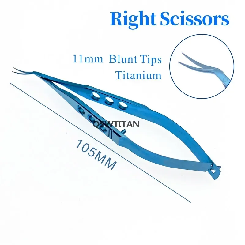 QSWTITAN チタン製眼科用カストロビエホ角膜剪刀 左/右 眼科手術器具 まぶたツール