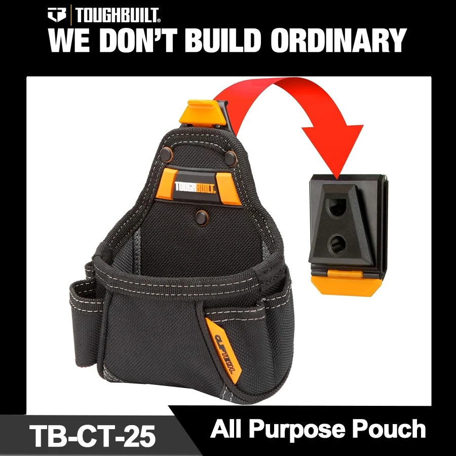 TOUGHBUILT TB-CT-25 All Purpose Pouch Portable Storage Belt Tape Measure Pouch Tool Organizer Pouch